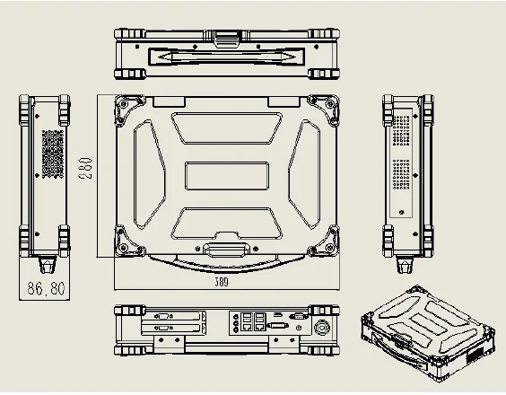 

IP65 all in one pc i7 / i5 / i3 core Portable Industrial Computer military computing whatproof rug laptop