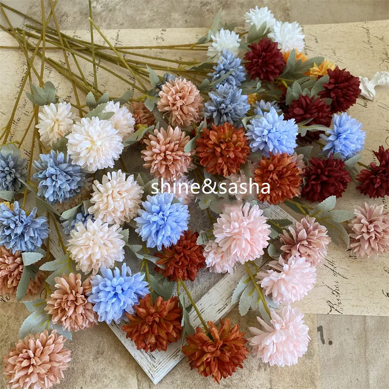 

68 см, длина 5 см, 6 головок, 8 цветов, помпон, искусственные цветочные шарики, хризантемы, Одуванчик, дешевые украшения