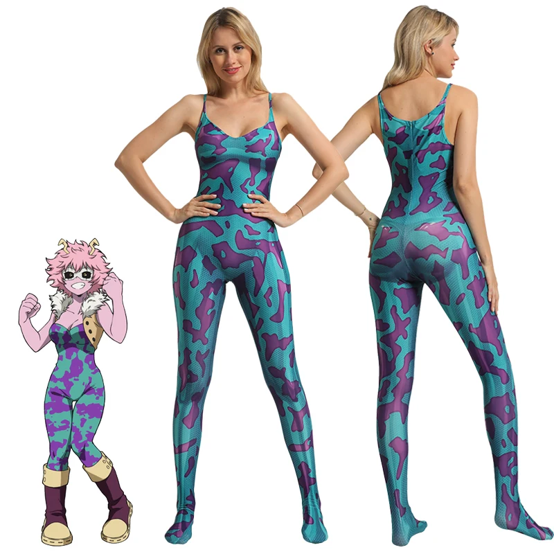 Костюм для косплея аниме Моя геройская Академия асидо Мина зентай взрослых и