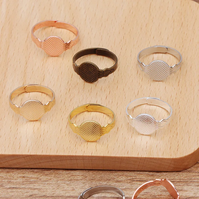 10 мм Пустые Настройки кольца плоские круглые клеевые прокладки кабошоны