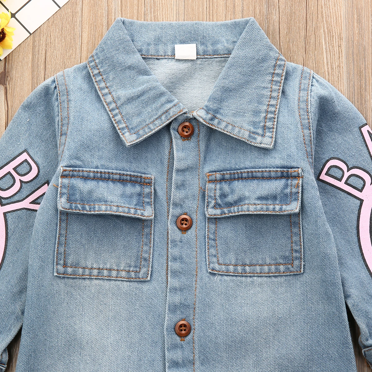 Toddler Newborn Baby Boy Clothes Kid Cartoon Giraffe Print Denim Fabric Romper Jumpsuit Autumn Winter Outfit 0-18months |