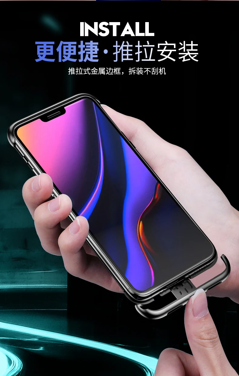 Тонкий Бескаркасный металлический чехол для телефона iphone 11, чехол из закаленного стекла для iphone 11 Pro Max, металлический бампер