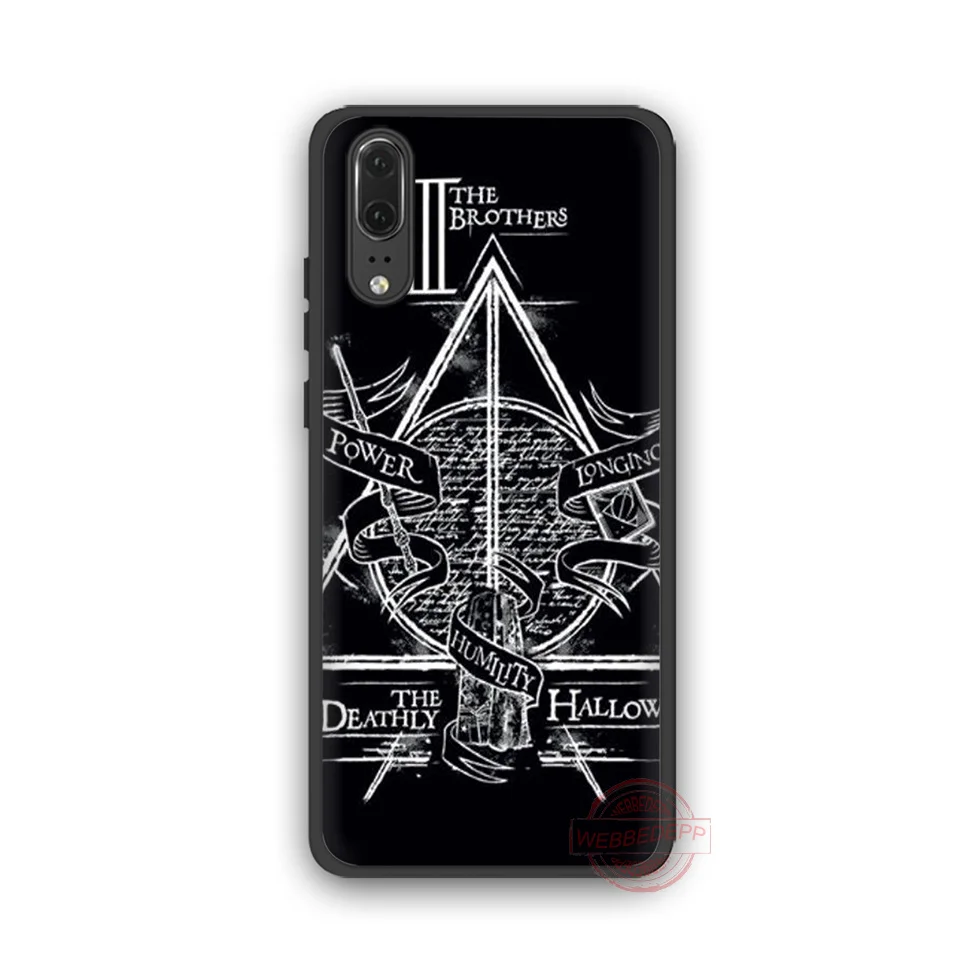 WEBBEDEPP Deathly Hallows Logo Fashion Soft Phone Case for Huawei P10 P20 P30 Lite Pro Y6 Y7 Prime 2018 Y9 2019 |