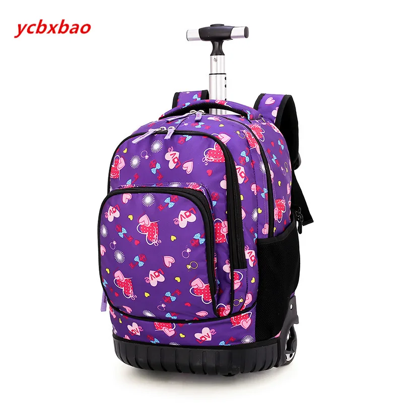 Rolling Backpack 18 дюймов рюкзак для путешествий, школьные рюкзаки на колесиках, школьный рюкзак для подростков, мальчиков, детская школьная сумка с колесиками - Цвет: Rolling Backpack