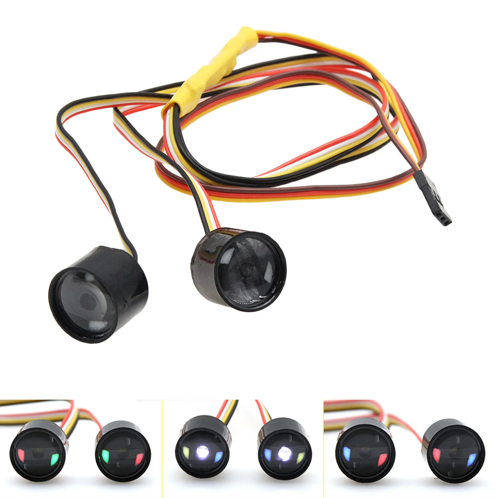 

20mm RC Headlights Headlamps Angel Eyes for 1/10 RC Crawler Upgrades Parts