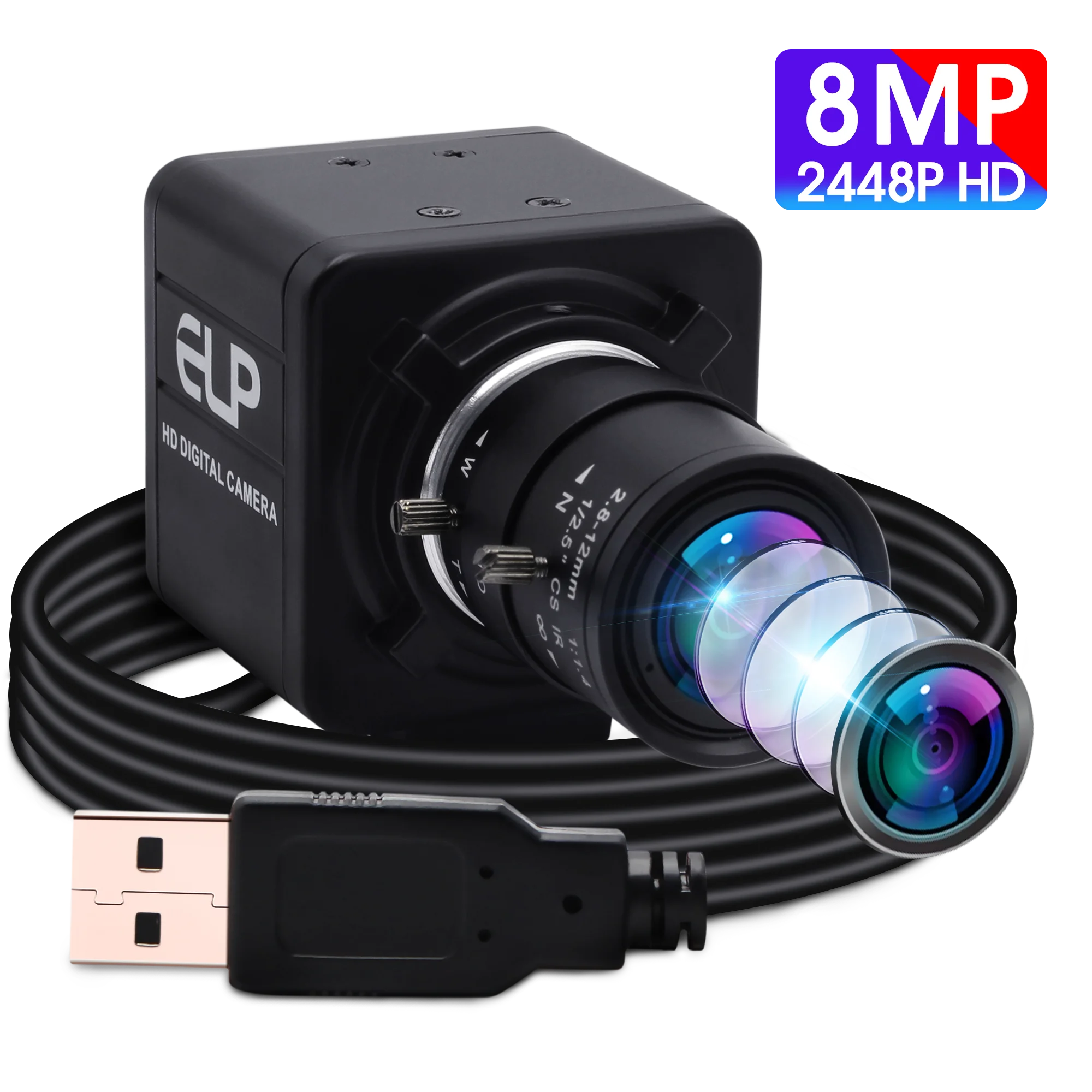 Мини-видеокамера ELP IMX179 HD с переменным фокусным расстоянием 8 Мп UVC CS 2 8-12 мм USB CCTV |