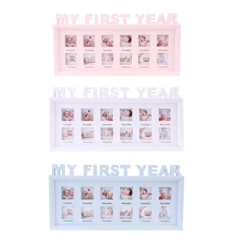 

My First Year Baby Keepsake Frame 0-12 Months Pictures Photo Frame Souvenirs Infants Newborns Growing Memory Presents