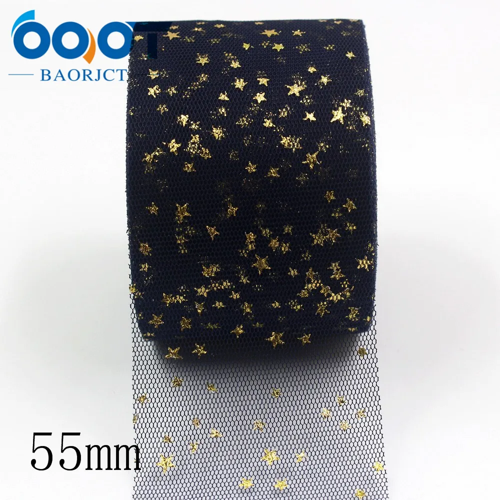 OOOT BAORJCT L-20107-25 55 мм 5 ярдов красочные Бронзовые звезды пряжа лента сделай сам бант