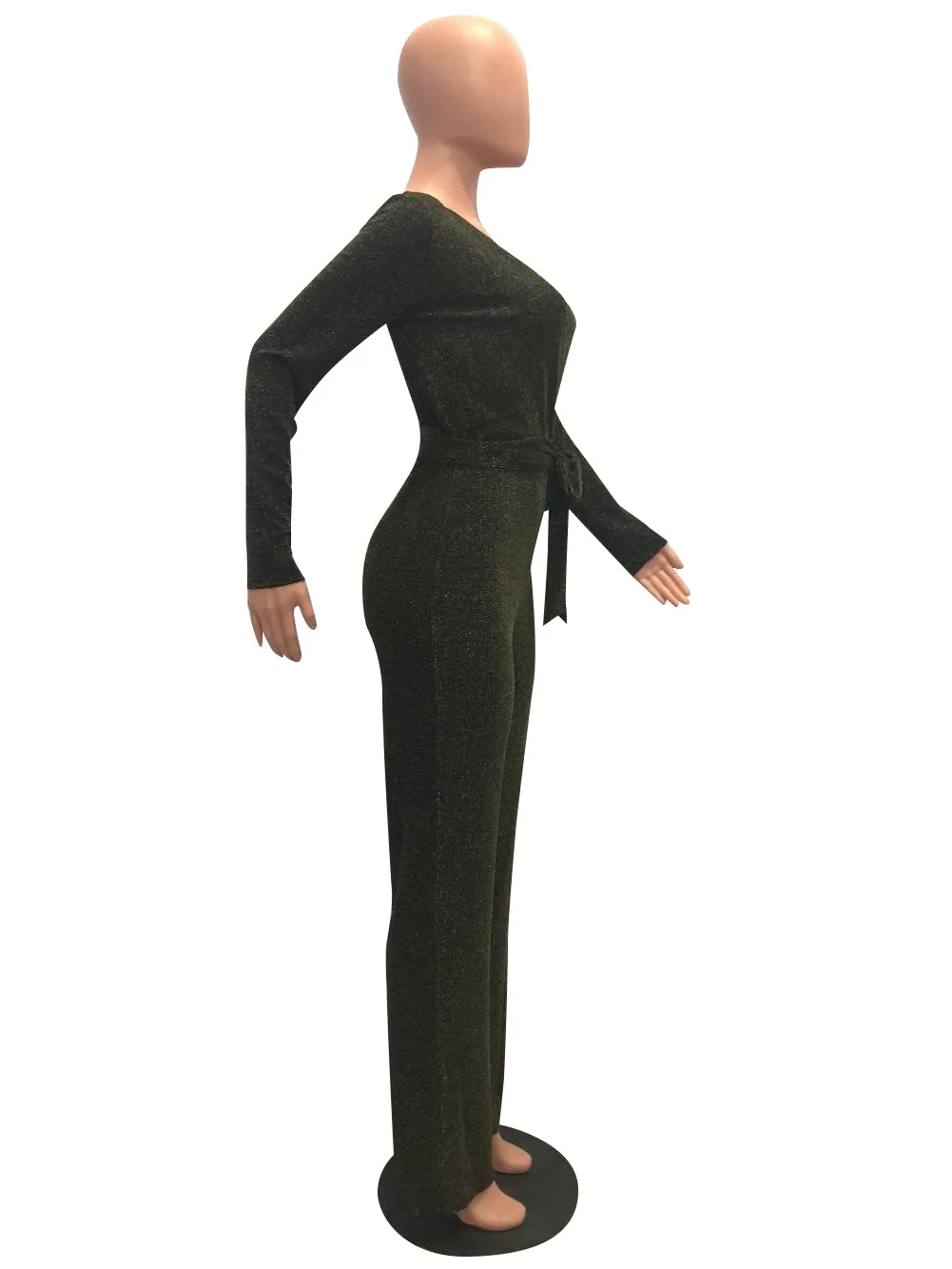 Женские шикарные комбинезоны с v образным вырезом и длинным рукавом на осень зиму