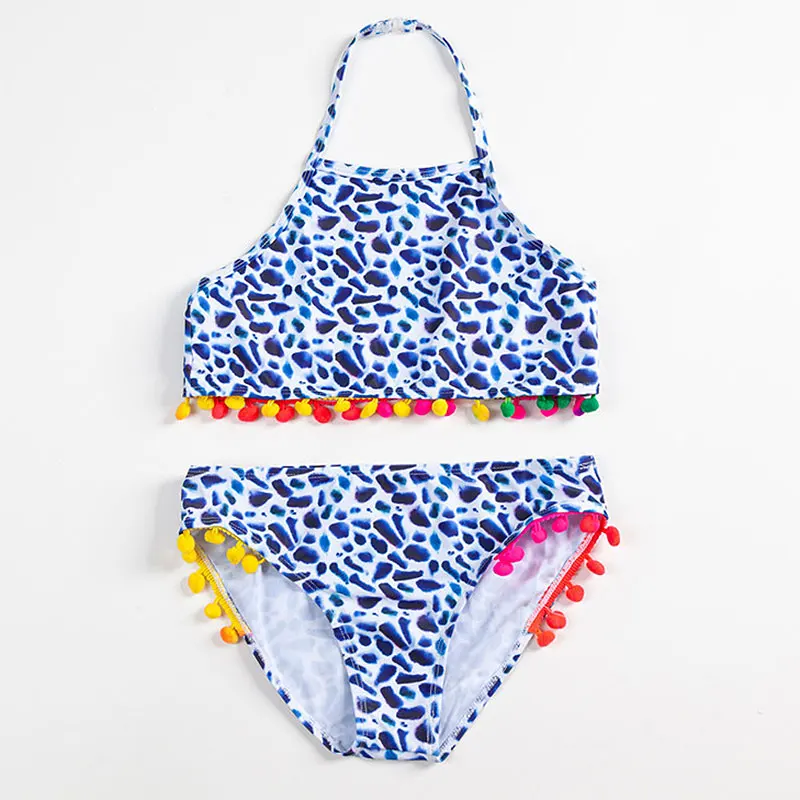 Детский леопардовый купальник для девочек комплект бикини девочек-подростков из