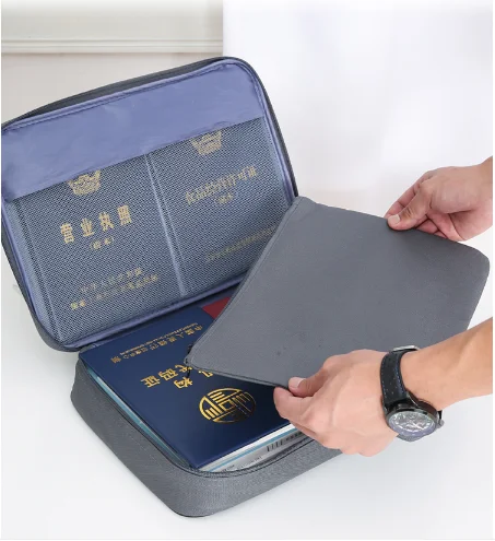 

Large Capacity Multi-layer Document Tickets Storage Bag Certificate File Organizer Case Home Travel Passport Cards Bag with Lock
