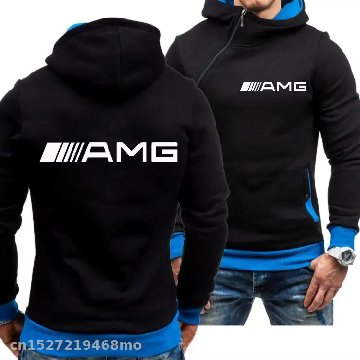 Новые мужские спортивные повседневные толстовки с капюшоном для AMG свитера с логотипами модный тонкий пуловер с капюшоном с боковой молнией гоночная верхняя одежда для езды