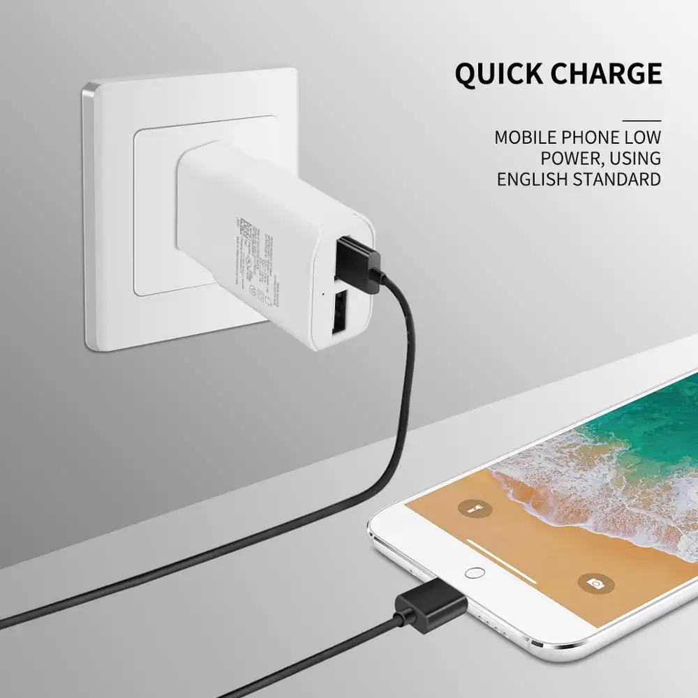 QC 3 0 адаптер зарядного устройства с двойным USB штепсельной вилкой EU/US 25 Вт макс.