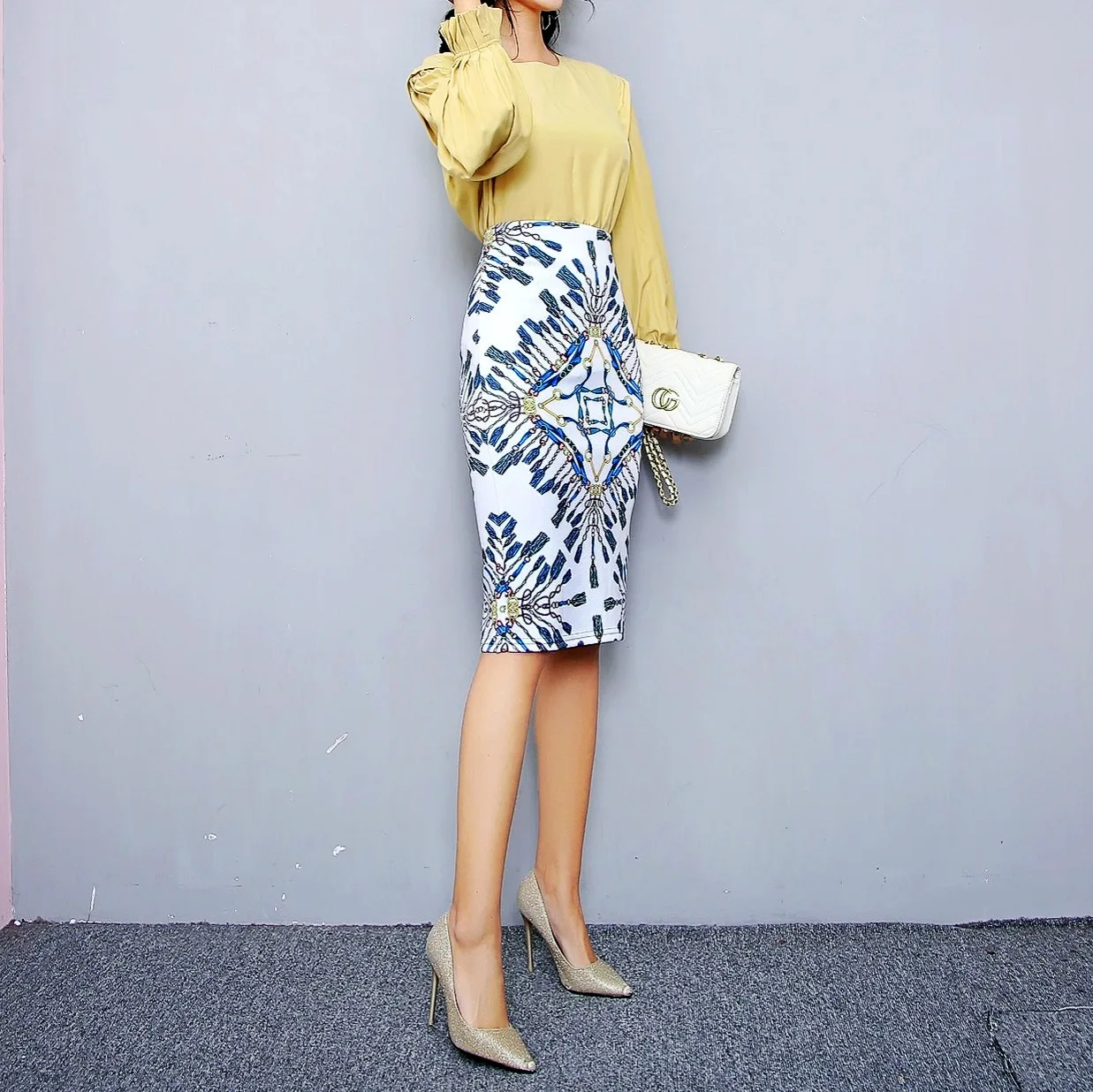 

Bonjean Women's Pencil Skirt New Cartoon Print High Waist Slim Skirts Young Girl Summer Large Size Japan Female Falda