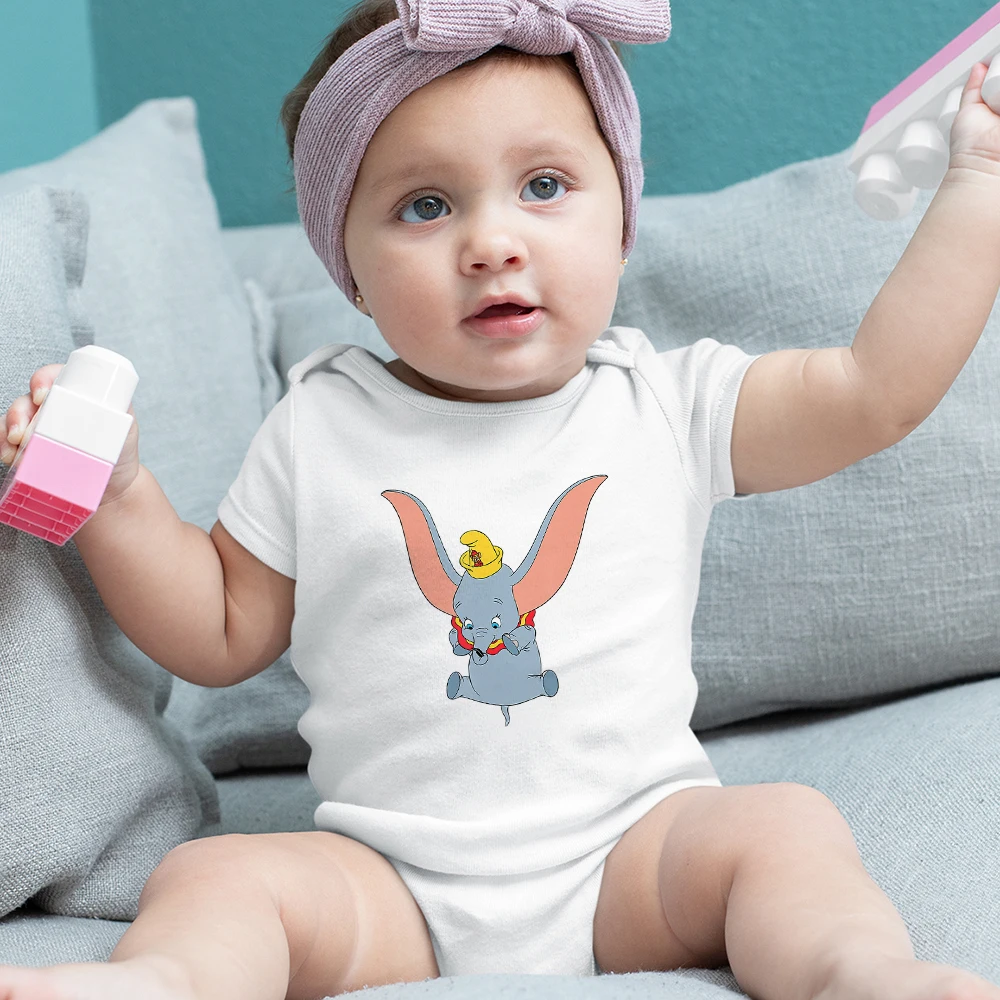 

Infant Bodysuits Summer New Products Disney Dumbo Series Printing Short Sleeve Dropship Baby Girl Boy Onesie 0-24M Comfort Trend