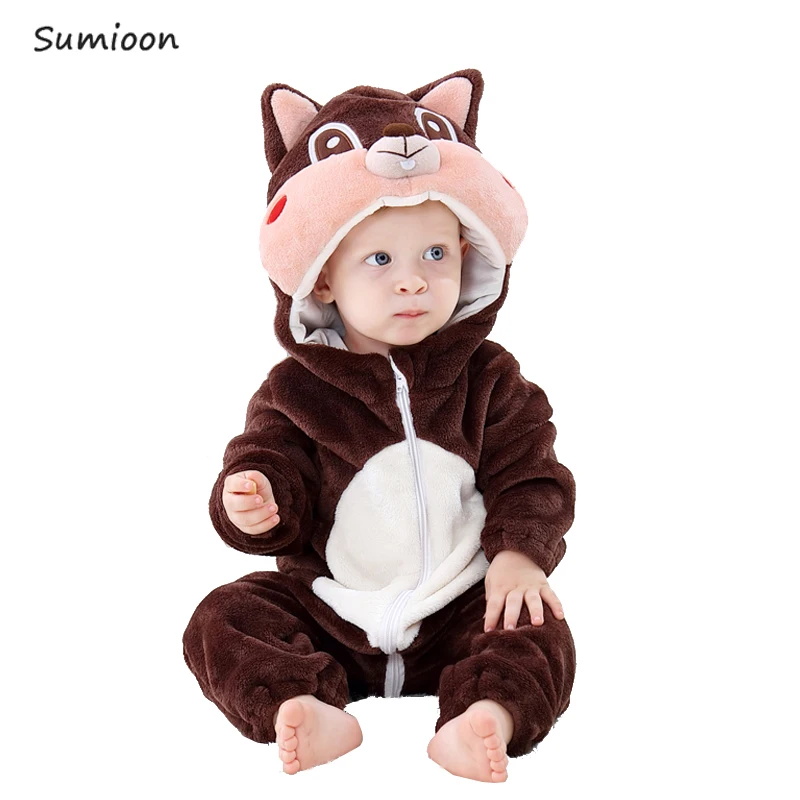 Squirrel Комбинезон для новорожденных; комбинезон для маленьких мальчиков и девочек; одежда для малышей; пижамы для младенцев; зимняя одежда для малышей; комбинезон костюмы для малышей - Цвет: Squirrel