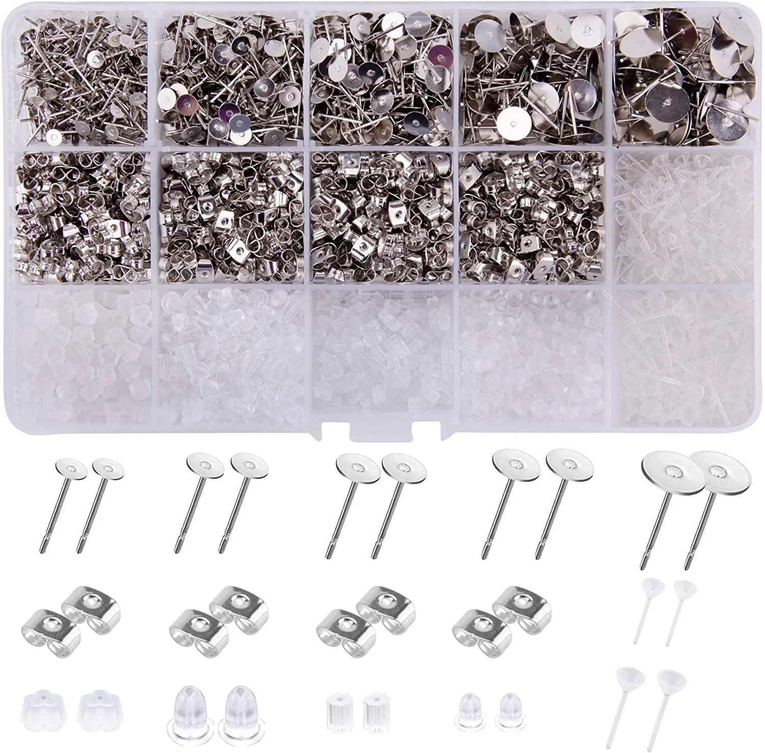 

Принадлежности для изготовления сережек, застежки для сережек, плоские прокладки, застежки-бабочки, резиновые застежки для изготовления се...