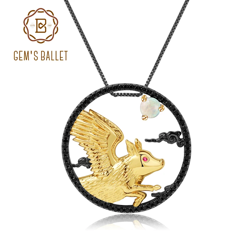 Женское ожерелье из серебра 925 пробы с натуральным африканским опалом | Украшения