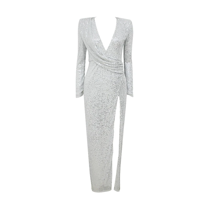 Женское длинное вечернее платье элегантное ажурное вечерние V-образным вырезом