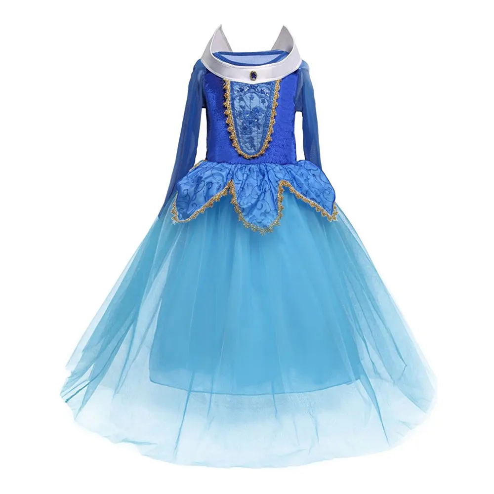 Fancy Girl Kids Prom Gown Children Princess Dresses Party Dress Cosplay Yellow Halloween Costume | Детская одежда и обувь