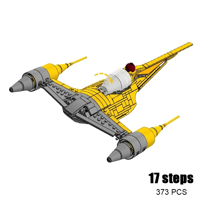 

Star Series Sapce Wars Movie Weapon Battle Spaceship Naboo N-1 Starfighters Yellow Aircraft Mini Model Building Blocks Kids Toys