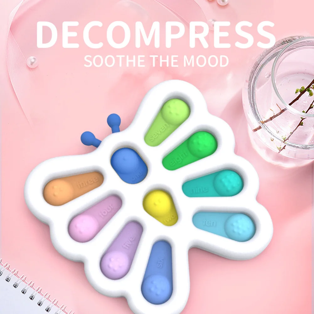 

Children Fun Pressure Reduction Toy Silicone Keychain Finger Exercise Board Infants Fun Squeeze Montessori Toys
