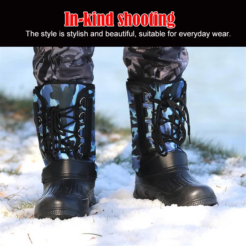 Теплые зимние сапоги с бархатным утеплителем зимняя обувь для рыбалки