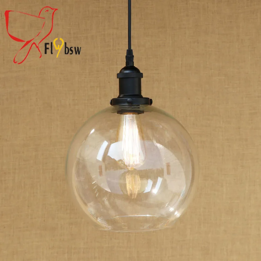 Винтажный стеклянный шар подвесные светильники диаметр 20 25 30 см прозрачный