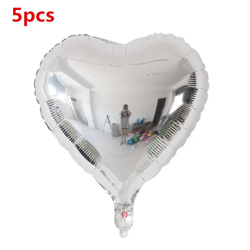18inch silver heart 12 дюймов металлические хромированные латексные шары корона с надписью «Happy Birthday», воздушные шары со звездами на свадьбу, день рождения, Детские вечерние украшения - Цвет: 18inch silver heart