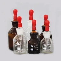 2pcslot 30ml 60ml 125ml lab white brown drop bottle with rubber cap graduated dropper
