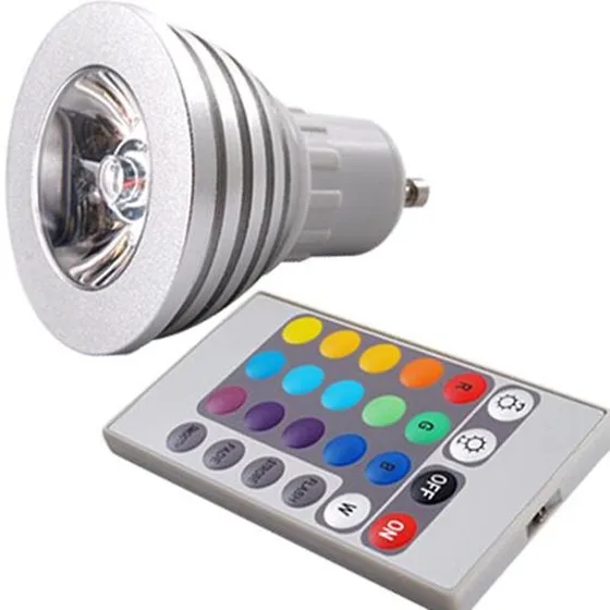 3 Вт GU10 16 смена Цветов RGB светодиодный светильник лампа с пультом дистанционного