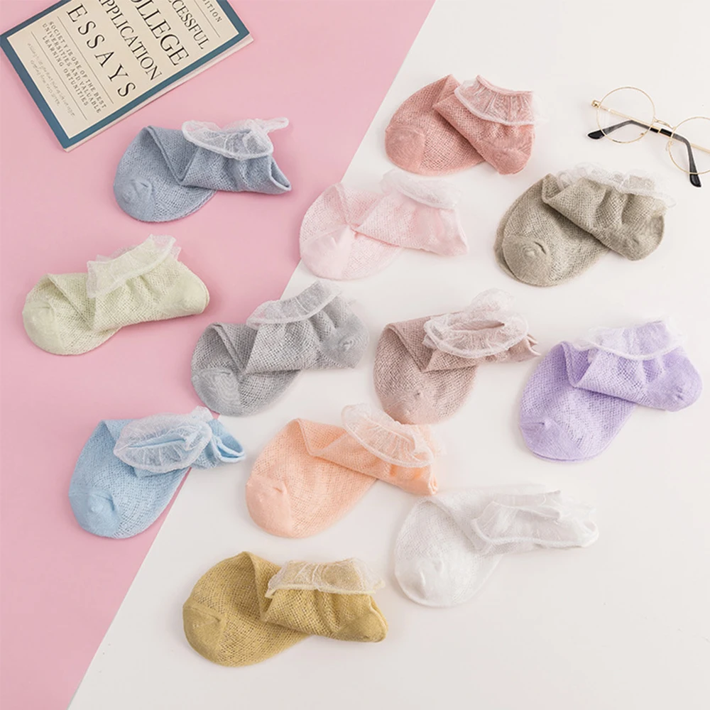 

1 Pair Summer Mesh Thin Women Short Socks Fashion Gauze Transparent Breathable Socks Hollow Out Sox