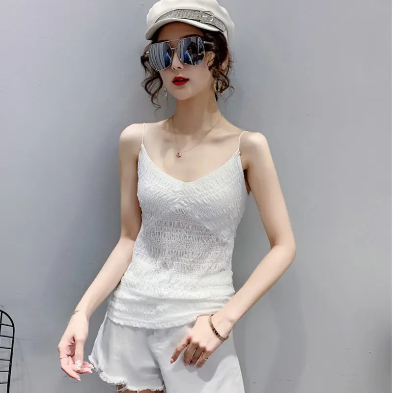 

2021 Xia Xin Original Pleated Camisole with Bottom Sleeveless Blouse Women's Wear