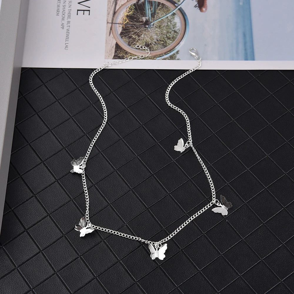 

Boho Tassel Butterfly Pendant Necklaces For Women Girls Vintage Necklace Elegant Choker Fashion Aesthetic Jewelry 2021 New
