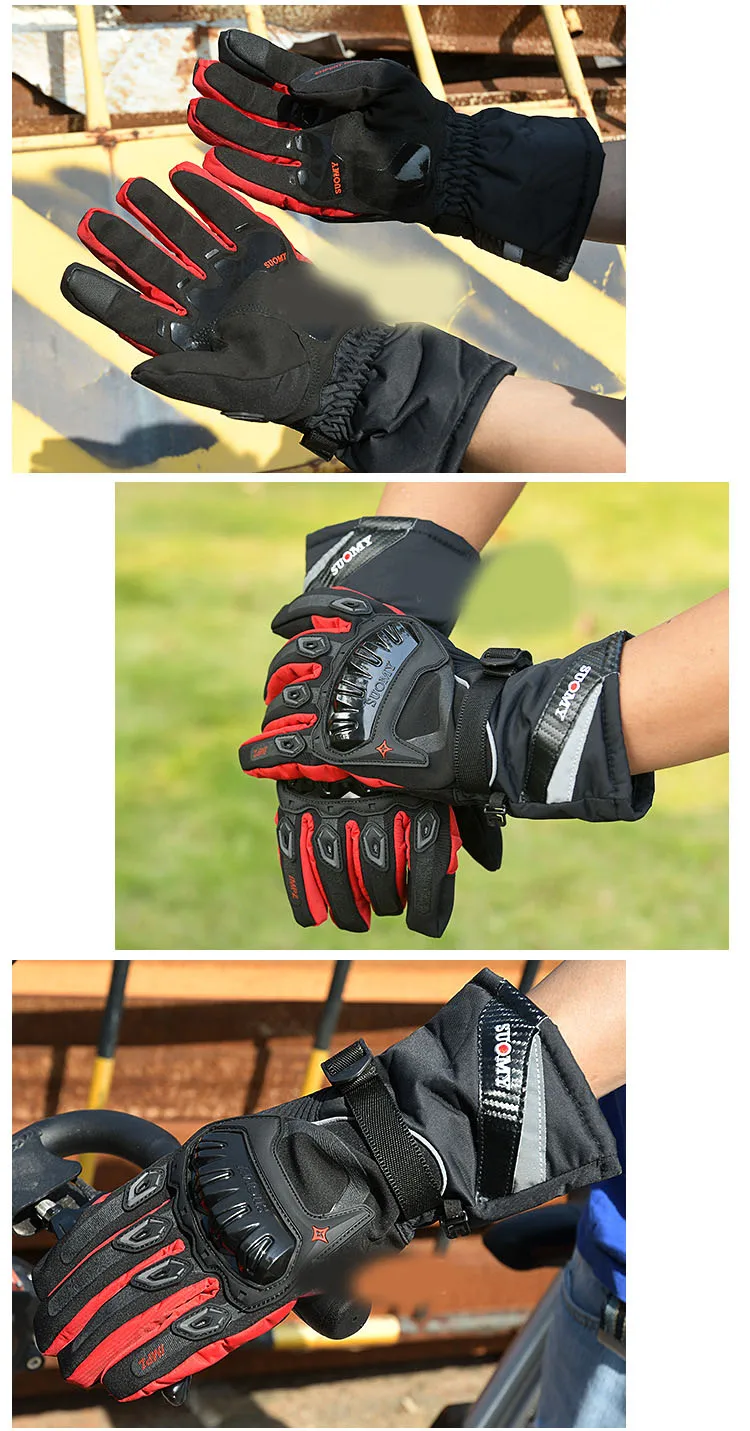 SUOMY moto rcycle ветрозащитные перчатки moto rbike водонепроницаемый Зимний теплый Guantes moto Luvas сенсорный экран moto siklet защитный