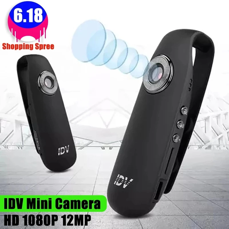 

Мини-камера IDV DVR, циклический видеорегистратор DV, HD1080P, 12 МП, широкоугольный детектор движения, 130 градусов, мини-видеокамера