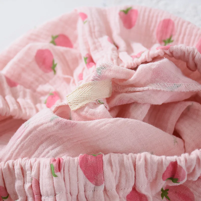 

Japanese spring and autumn new style cotton gauze ladies pajamas suit cute long-sleeved trousers pure cotton home service women