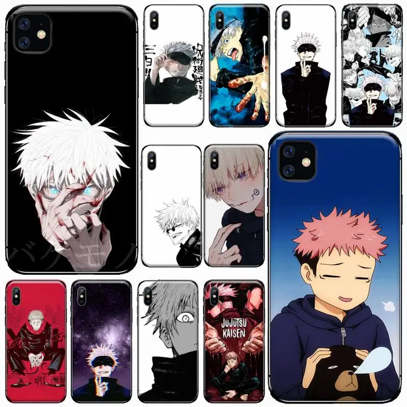 

Jujutsu Kaisen Anime Gojo Satoru Phone Case For iphone 8 11 12 Redmi note 8 9 s huawei p 30 pro lite plus cover shell funda