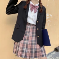 west coat jk black suit v neck navy sailor suit japanese school uniform sweater girls pleated west coat for jk dress