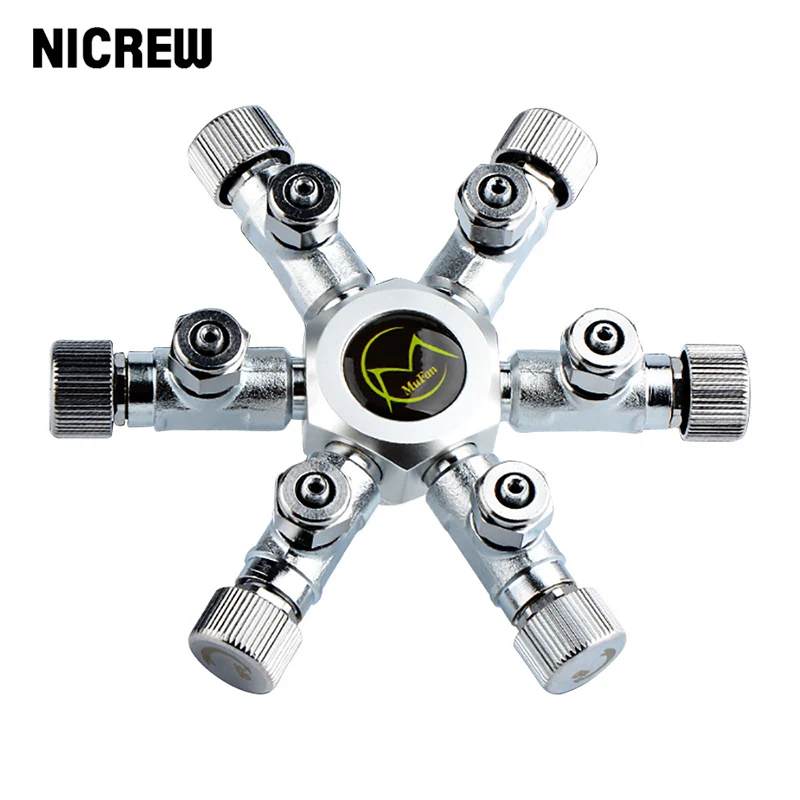 

Aquarium DIY Co2 Splitter Regulator Valve Distributor With Multi Way 2/3/4/5/6 way independent regulating Aluminum Alloy Plant
