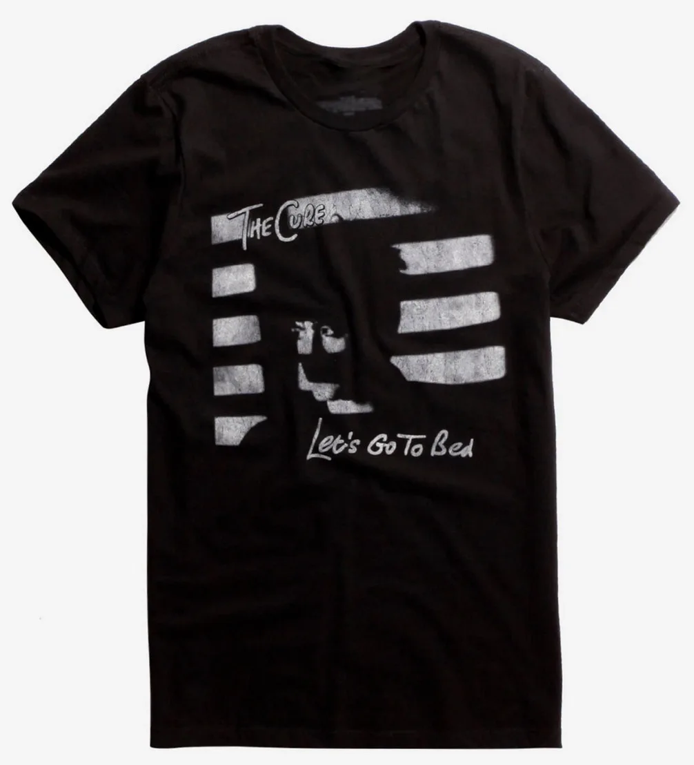 Футболка с надписью The Cure LET'S GO TO BEAD новые лицензированные и официальные топы