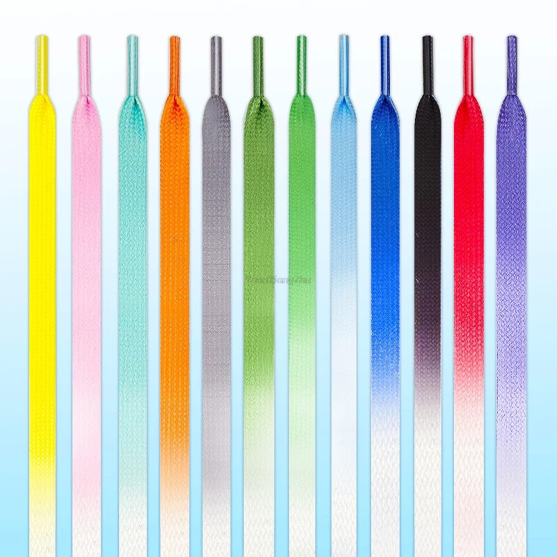 1 Pair Gradient Shoelaces Rainbow Laces Colorful Flat Shoelace for Sneaker Casual Canvas Shoe laces Shoes Strings 90cm/100cm