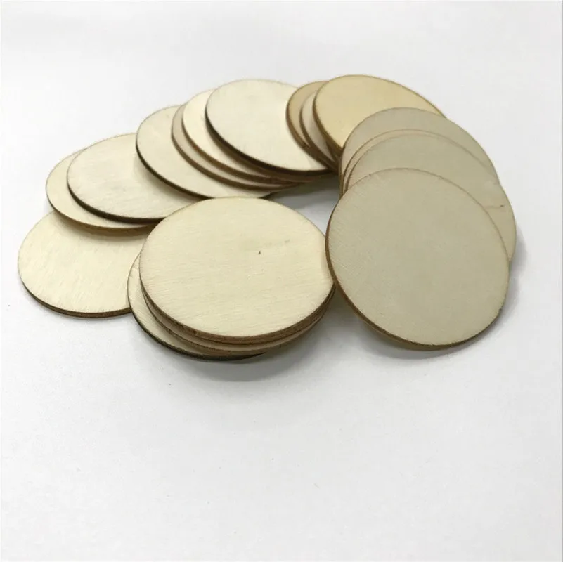 

300PCS 10/20/30/40/50/60MM Mix Round Wooden Scrapbooking Carft for Handmade Home Embellishments DIY Wood Circle Decoration