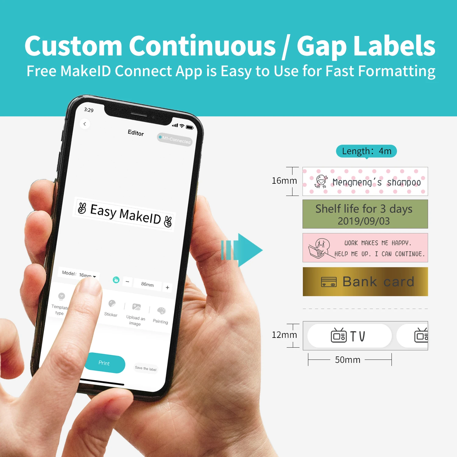 Термопринтер для этикеток Bluetooth L1-A off-white цветной портативная мини-наклейка |