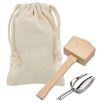 ice mallet and ice bag wood hammer and cotton linen bag for crushed ice bartender kit bar tools kitchen accessory