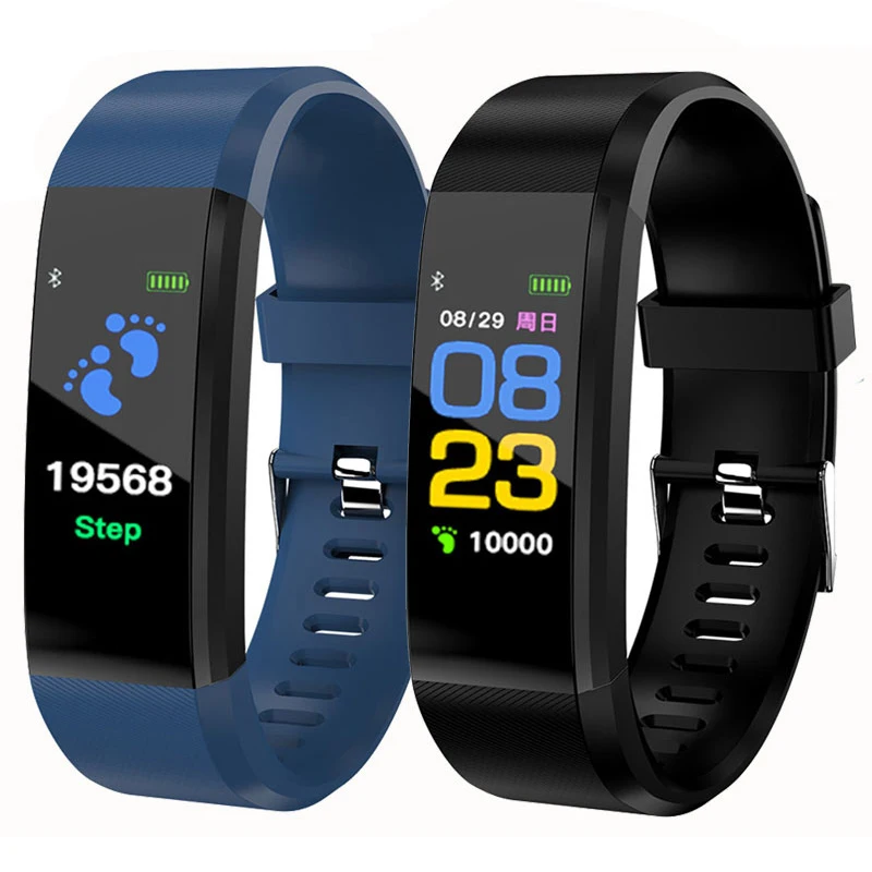 

115plus Color Screen Sport Fitness Tracker Heart Rate Monitor Blood Pressure Waterproof Smart Bracelet for IOS Android cases