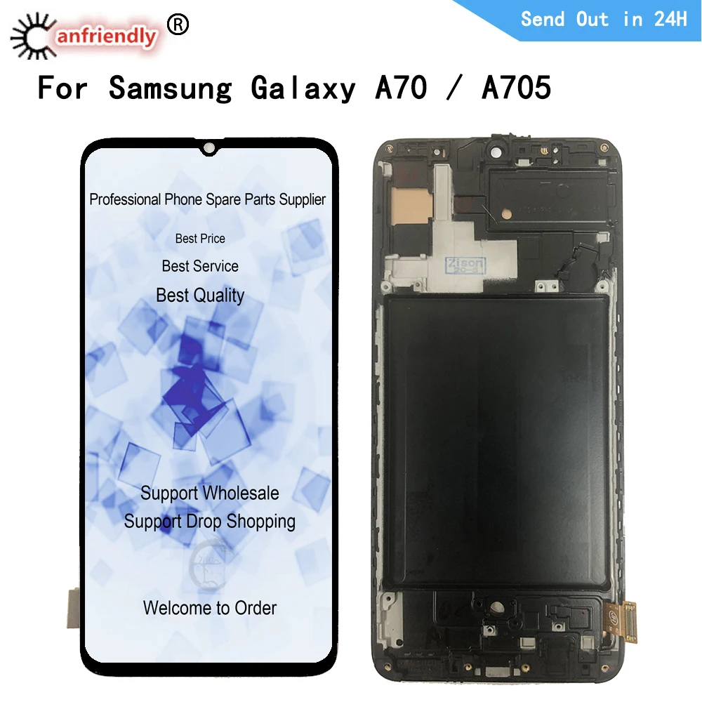 Pantalla LCD para m&oacute;vil, digitalizador de panel t&aacute;ctil con montaje de marco, para Samsung Galaxy A70, SM-A705FN, A705YN, A705F, A705GM, A705MN-0