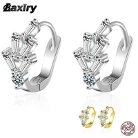 925 sterling silver hoop earrings for women 2021 fashion jewelry original designer zircon luxury cute crystals huggie earring
