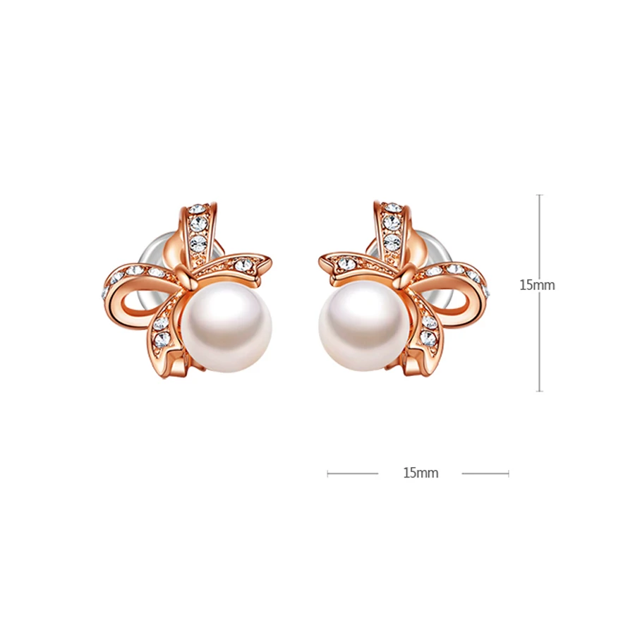 Серьги с рисунком в Корейском стиле бантом без отверстия для девочек