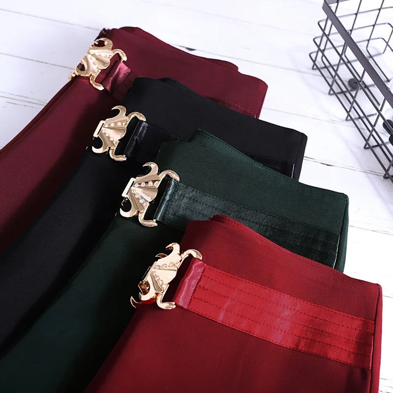 Женские широкие брюки мешковатые красивые длинные прямые на молнии с поясом